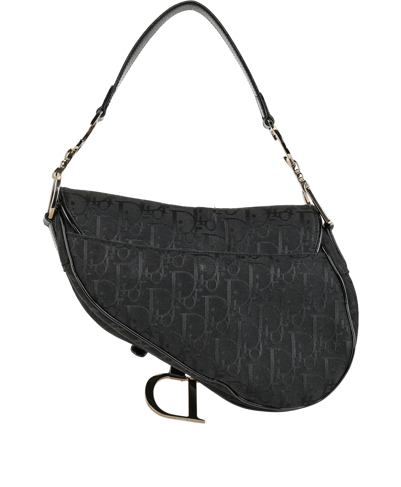 Vintage Oblique Saddle, &pound;1,800, Handbags, Black, Canvas, Back view